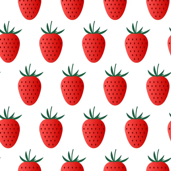 Colorful strawberry seamless pattern isolated on white. Vector i — Stock Vector