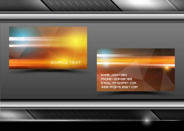 Vektör soyut yaratıcı kartvizit üçgenler ve ışıklar (ayarlama şablonu ile)