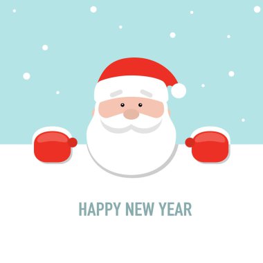 Retro tarz Noel kartı Noel Baba ile