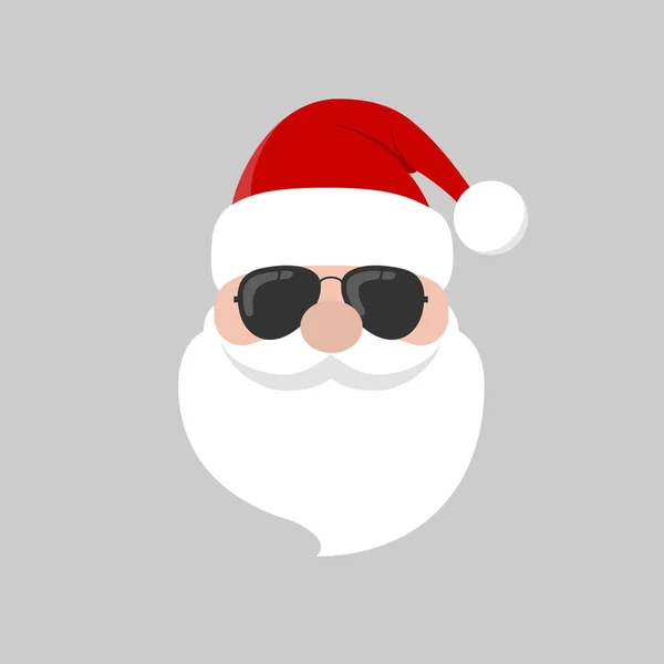 멋진 수염과 선글라스와 함께 hipster 산타 클로스. — 스톡 벡터