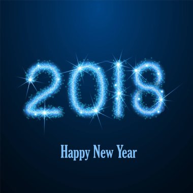 Soyut ışık 2018 yıl Tarih şeklinde kıvılcım..