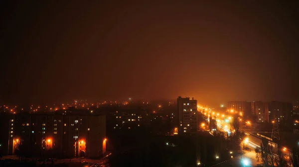 Modern apartment buildings, at night. The facade of a modern residential building. residential building modern apartment condominium architecture — Stock Photo, Image