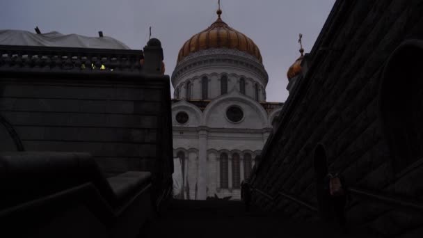 Gyllene Kupoler Ett Kristet Tempel Ryssland Ett Fullängdstempel — Stockvideo