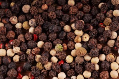 Sos dokusunu kapat. Bir demet farklı biber - metnin için arkaplan.