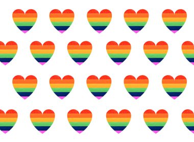 Kusursuz Gökkuşağı Kalpli Şablon Arkaplanı. Lgbt hakları kavramı.