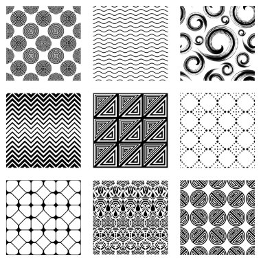 Dokuz Dikişsiz desen vektör seti