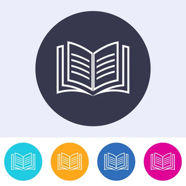 Vector open book icon colorful buttons — Stock Vector