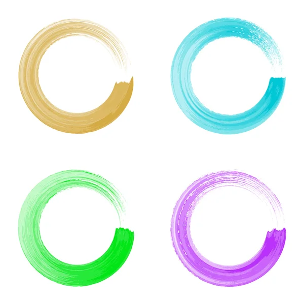 Colorido vetor aquarela círculo pinceladas — Vetor de Stock