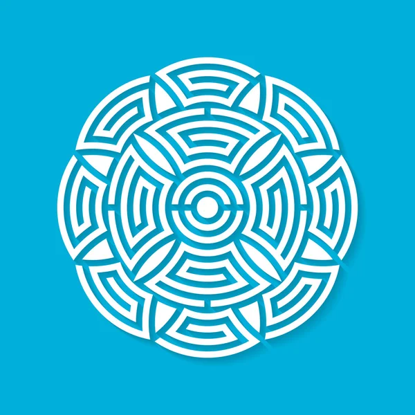 Mandala redonda geométrica branca abstrata — Vetor de Stock