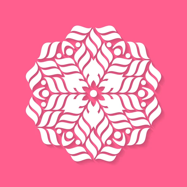 Mandala redondo geométrico blanco abstracto — Vector de stock