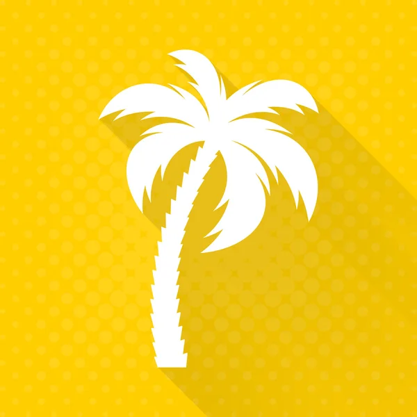 Vit vektor palm tree flat ikonen — Stock vektor