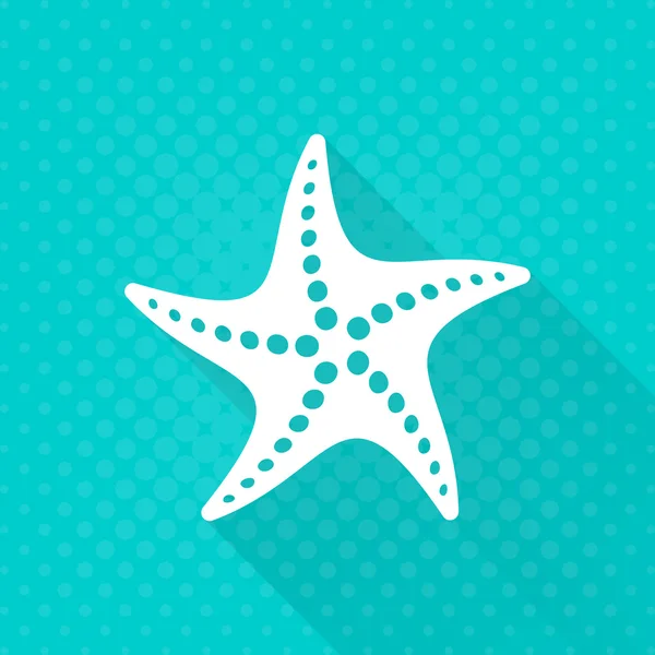 Vector blanco estrella de mar icono plano simple — Vector de stock