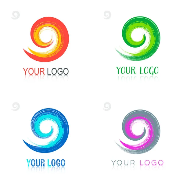 Coleção de design de logotipo vetorial espiral — Vetor de Stock