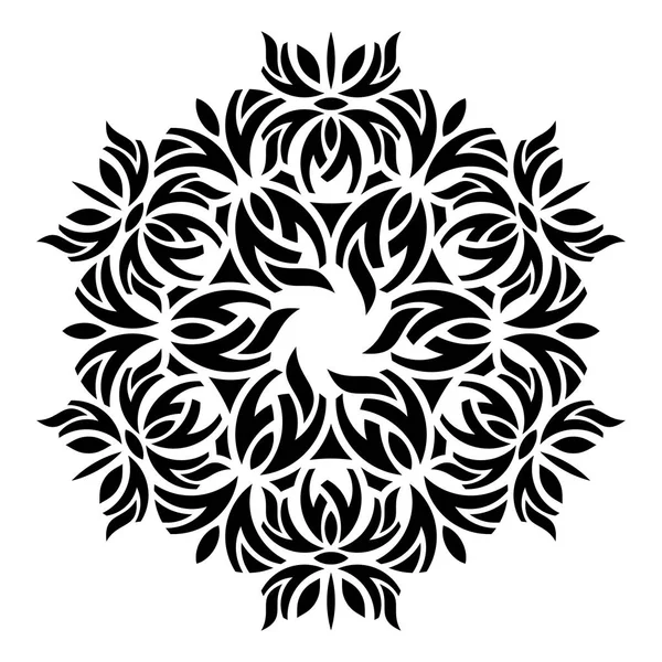 Mandala rond abstrait géométrique noir — Image vectorielle