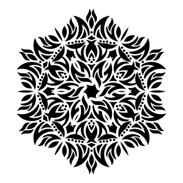 Mandala rond abstrait géométrique noir — Image vectorielle