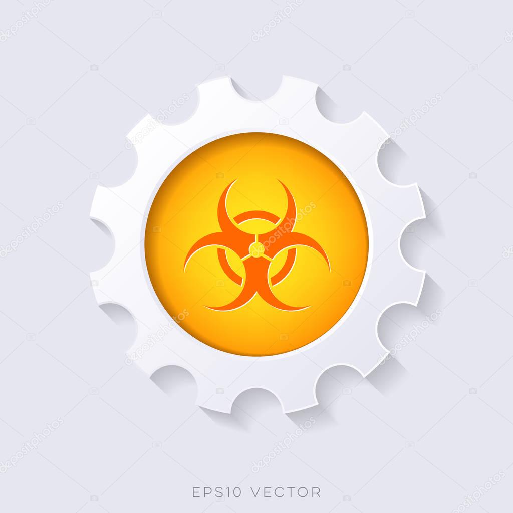 Orange vector biohazard symbol concept