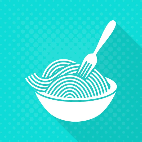 Icono plano de espaguetis vector blanco — Archivo Imágenes Vectoriales