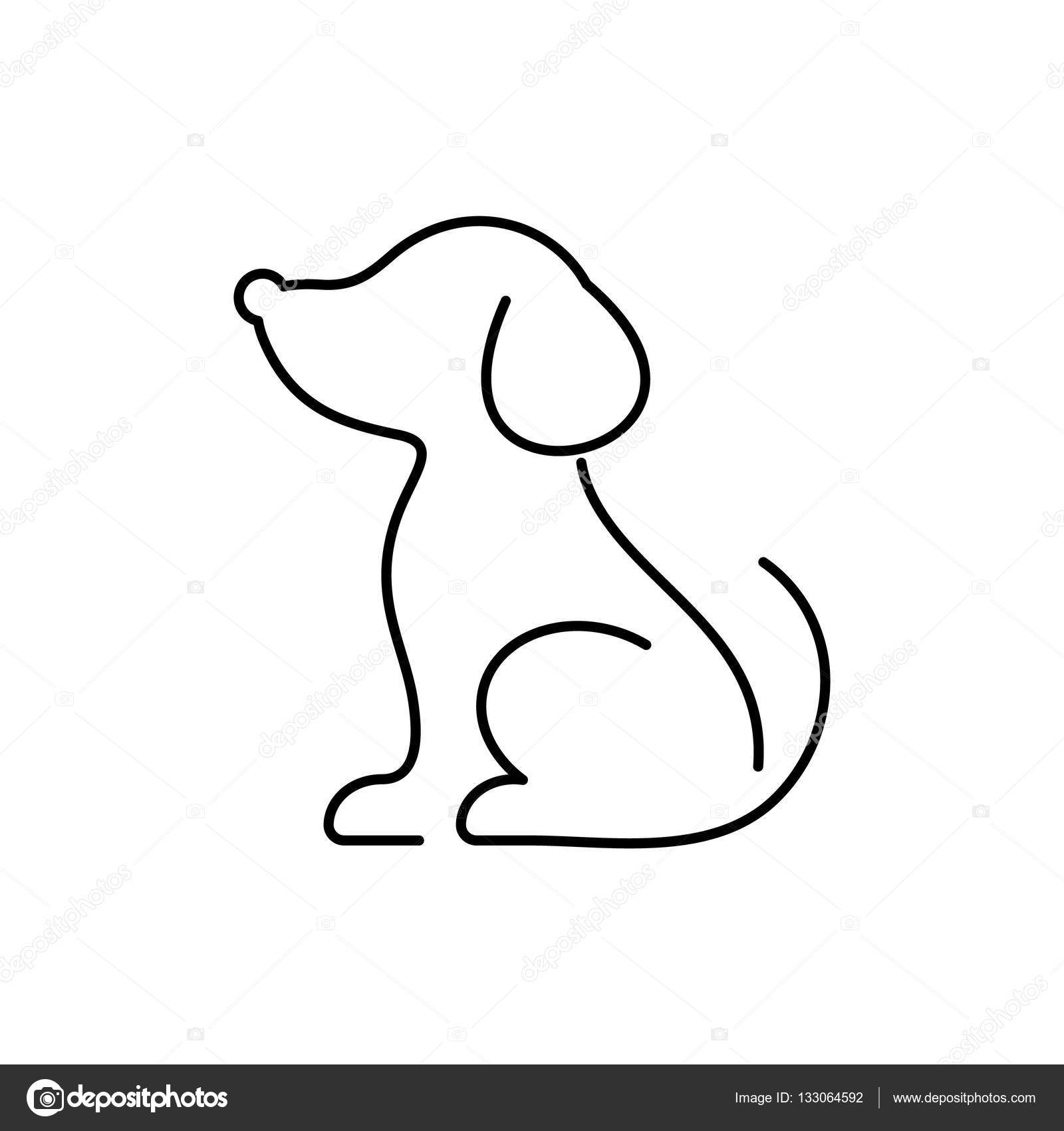 Black vector dog thin line icon — Stock Vector © blumer-1979 #133064592