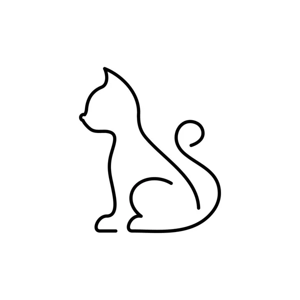 Fekete vektor macska vékony vonal ikon — Stock Vector