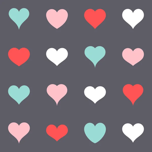 Diverses icônes simples de coeur vecteur coloré — Image vectorielle