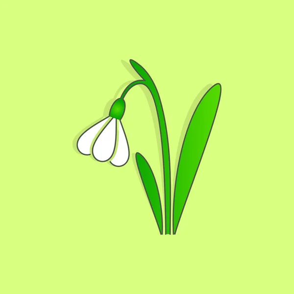 Vector primavera snowdrop flor sinal de Páscoa —  Vetores de Stock