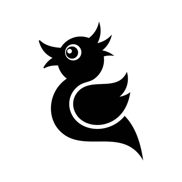 Sort vektor tweet fugl ikon isoleret – Stock-vektor