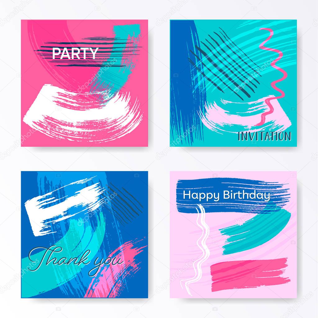 Vector creative artistic square cards