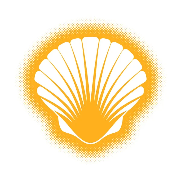 Vector mantel zeeschelp silhouet pictogram — Stockvector