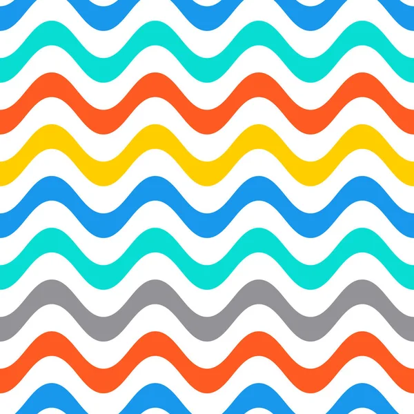 无缝夏季波浪线模式 — 图库矢量图片