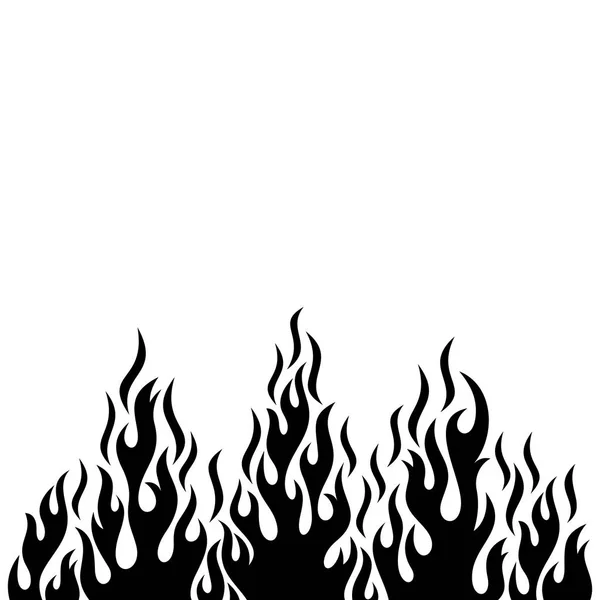 Elemento de diseño de llama de fuego vector negro — Vector de stock