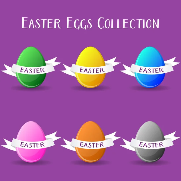 Raccolta di uova di Pasqua vettoriale — Vettoriale Stock