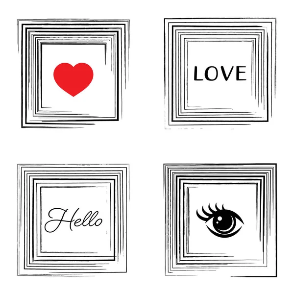 Vector vintage card with decorative frames — Stock Vector