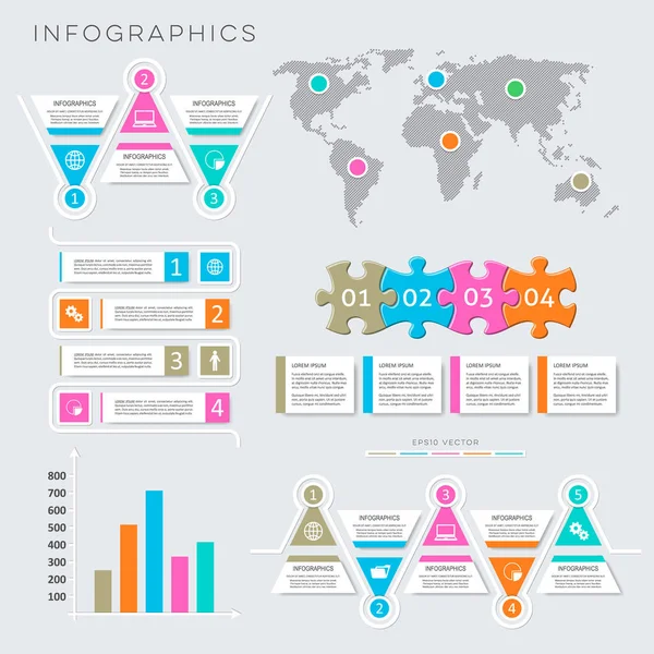 Modelos de apresentação infográfica vetorial — Vetor de Stock