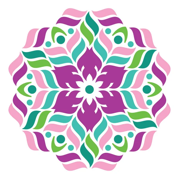 幾何学的な抽象的な丸い曼荼羅 — ストックベクタ