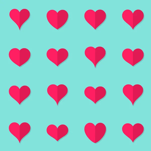 Vector corazón iconos planos estilo origami — Vector de stock