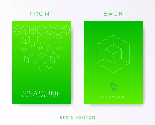 Diseño de folleto minimalista vectorial verde — Vector de stock