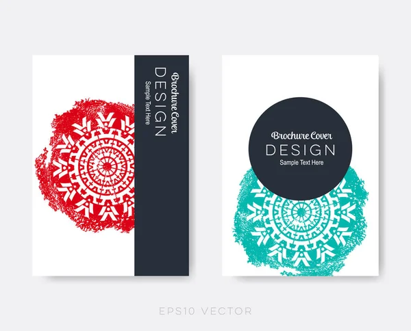 Brochure couverture design oriental mandala — Image vectorielle