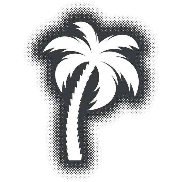 Halftone effect vector palm tree icon — Stock Vector