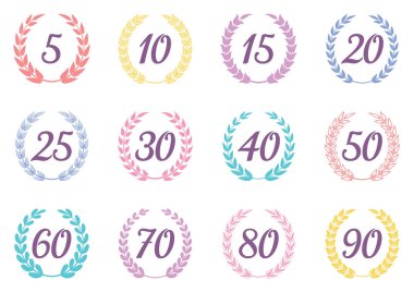 Vektör defne çelenk işaretleri