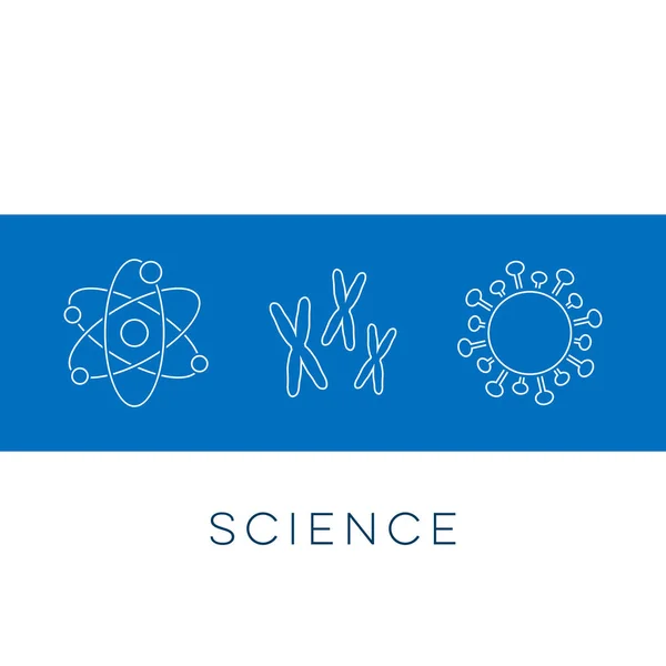 Vector science banner thin line icons — Stock Vector