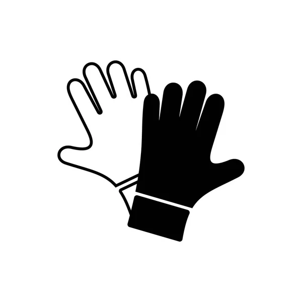 Vector czarne rękawice ochronne para ikona — Wektor stockowy