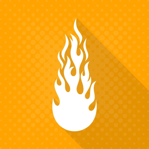 Weißer Vektor Feuer Flamme Symbol — Stockvektor