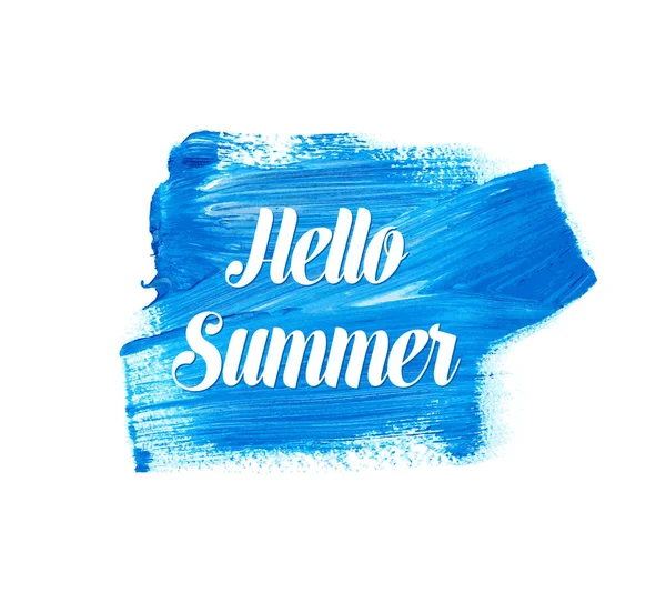 Weißer Hallo Sommer Schriftzug — Stockvektor