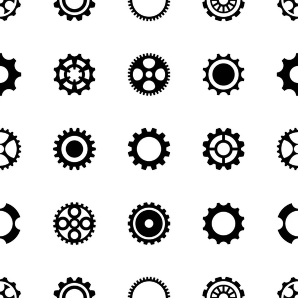 Seamless pattern different gear wheels — Stock Vector