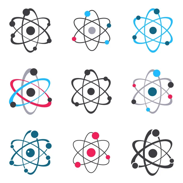 Vektor atom znamení logo ikony kolekce — Stockový vektor