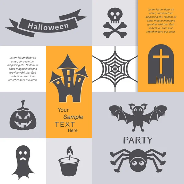 Vektor-Einladungskarte zur Halloween-Party — Stockvektor