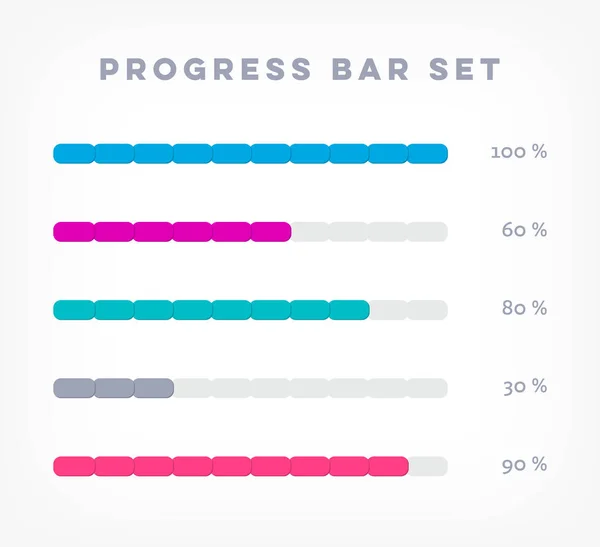 Vektorový infographic průběh načítání pruhy — Stockový vektor