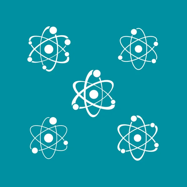 Logo de colección de iconos de signo átomo blanco — Vector de stock