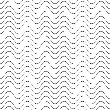 Siyah vektör sorunsuz dalgalı çizgi deseni