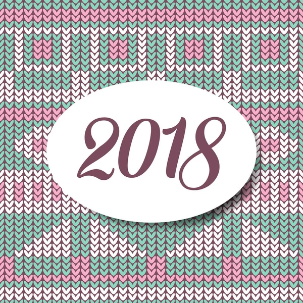 Feliz año nuevo 2018 patrón de suéter — Archivo Imágenes Vectoriales